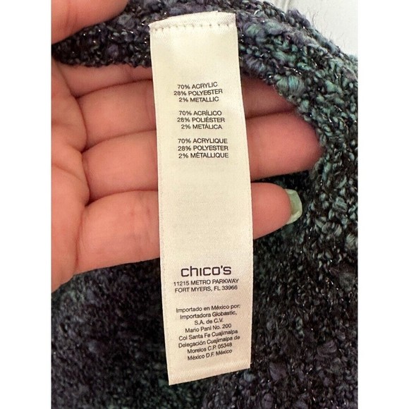 Chico’s Rowan purple Mermaidcore Waterfall open sleeveless textured cardigan Med - Picture 5 of 8